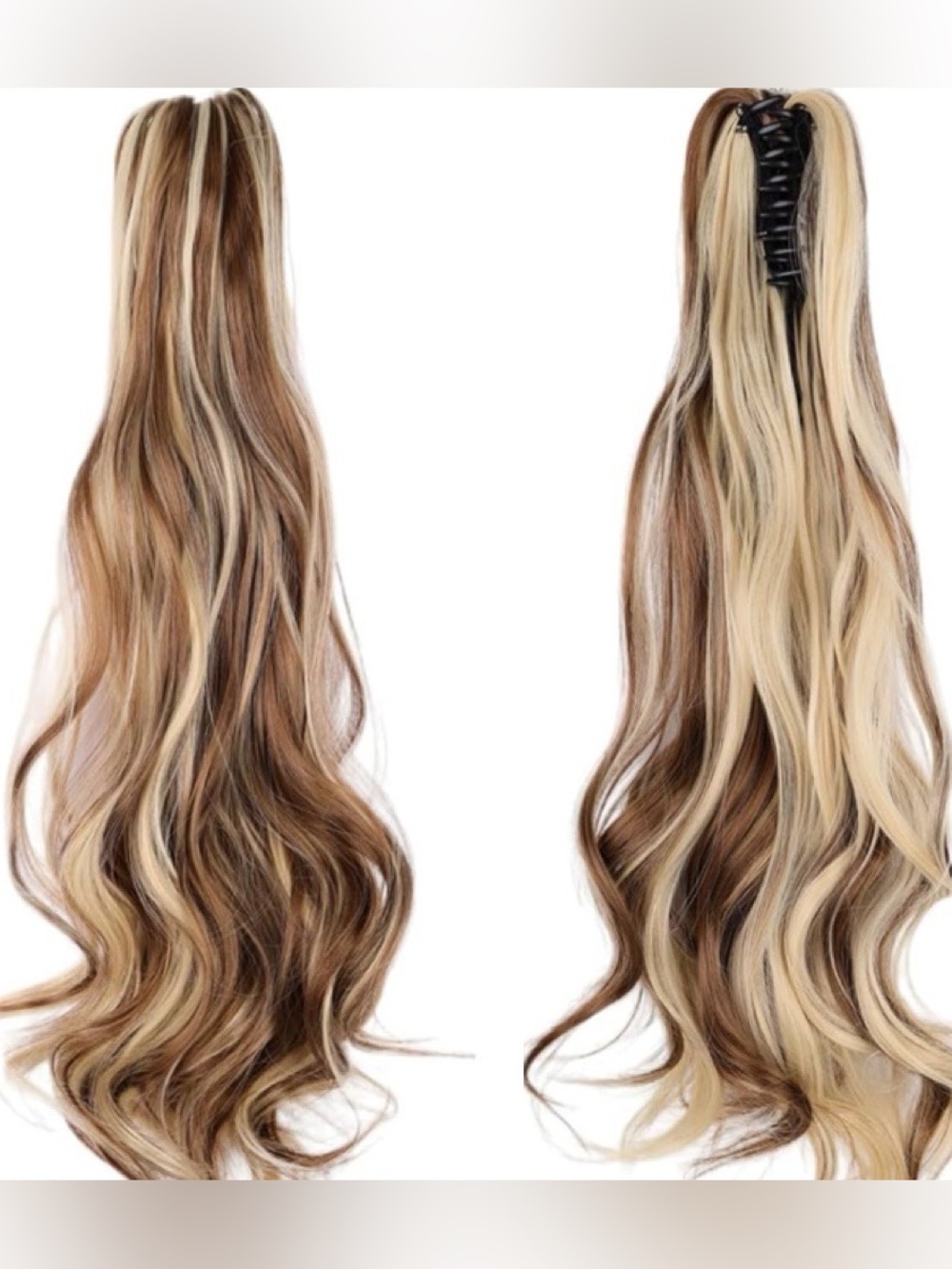 Clip-In Long Wavy Hair Extension - Blonde and Brown